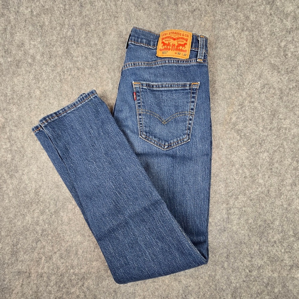 Levis 511 Slim Fit Jeans Mens 32x32 Medium Wash Blue Stretch Denim 04511-6000
